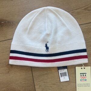 Polo Ralph Lauren Team USA official 2010 Olympics white wool beanie